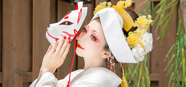 狐の嫁入り角隠し